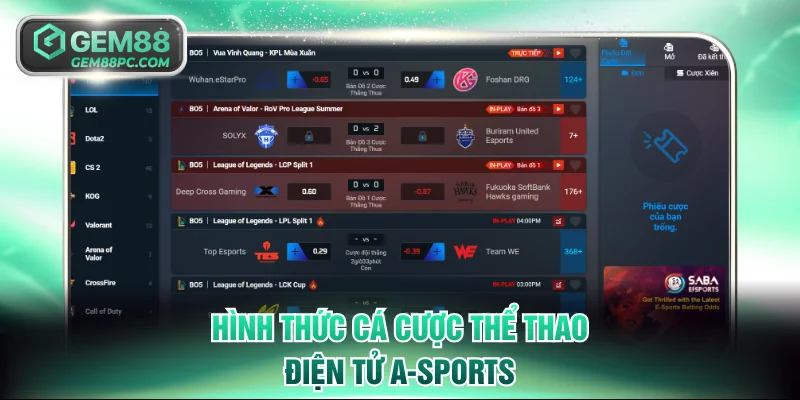 Hình thức cá cược thể thao điện tử A-Sports
