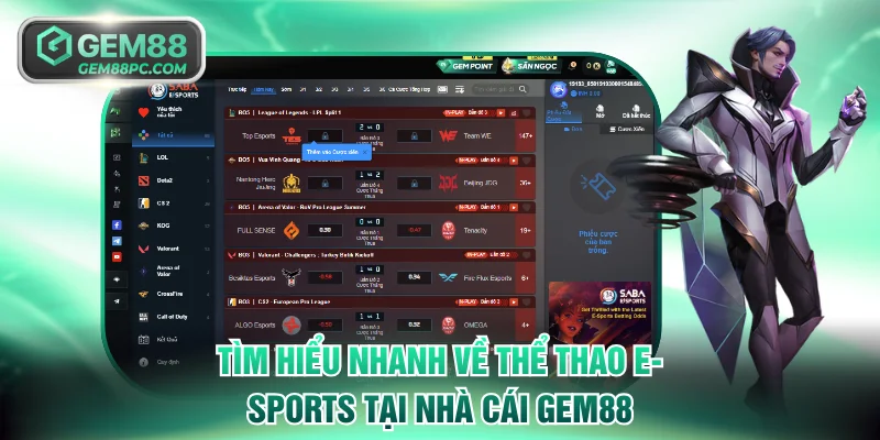 Tìm hiểu nhanh về thể thao E-sports tại nhà cái GEM88